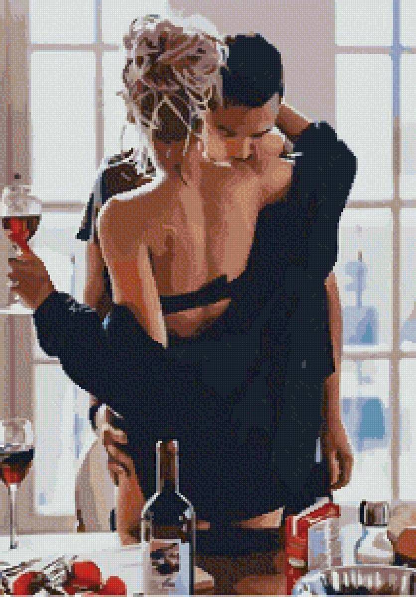 Страстное утро - вино, влюбленные, утро - предпросмотр