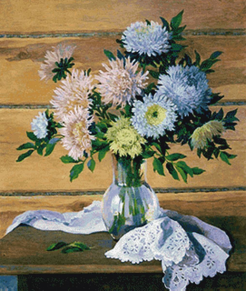 Букет астр - цветы, букет, астры - предпросмотр