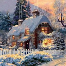 Схема вышивки «Рождественский вечер))»