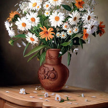 Схема вышивки «Букет ромашек»