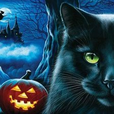 Схема вышивки «черная кошечка»