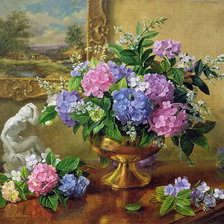 Схема вышивки «Букет гортензий»