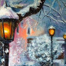 Схема вышивки «Ночь.Зима.»