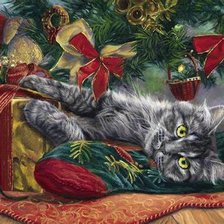 Схема вышивки «Котик»