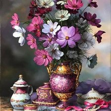 Схема вышивки «Космеи»