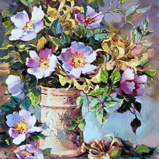 Схема вышивки «Букет шиповника»