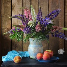 Схема вышивки «натюрморт цветов я фруктами»