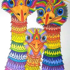 Схема вышивки «страусы»