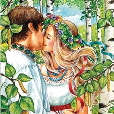 Схема вышивки «Влюбленная парочка»