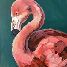 Схема вышивки «фламинго»