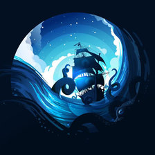 Схема вышивки «Кракен»