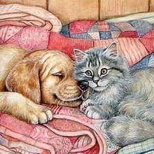 Схема вышивки «Вдвоем теплее»