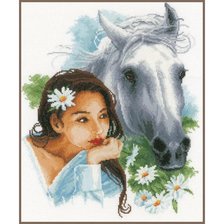 Схема вышивки «NIÑA CON CABALLO»