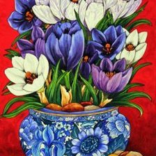 Схема вышивки «крокусы»