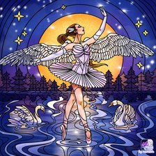 Схема вышивки «лебедь»