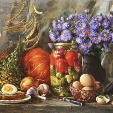 Схема вышивки «Екатерина Калиновская. Деревенский обед.»