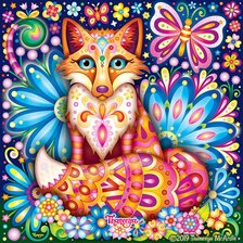 Схема вышивки «лисица»