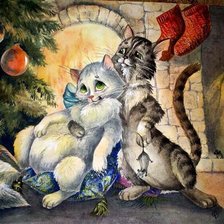 Схема вышивки «коты»