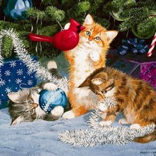 Схема вышивки «котята»