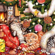 Схема вышивки «котята»