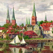 Схема вышивки «Старый город»