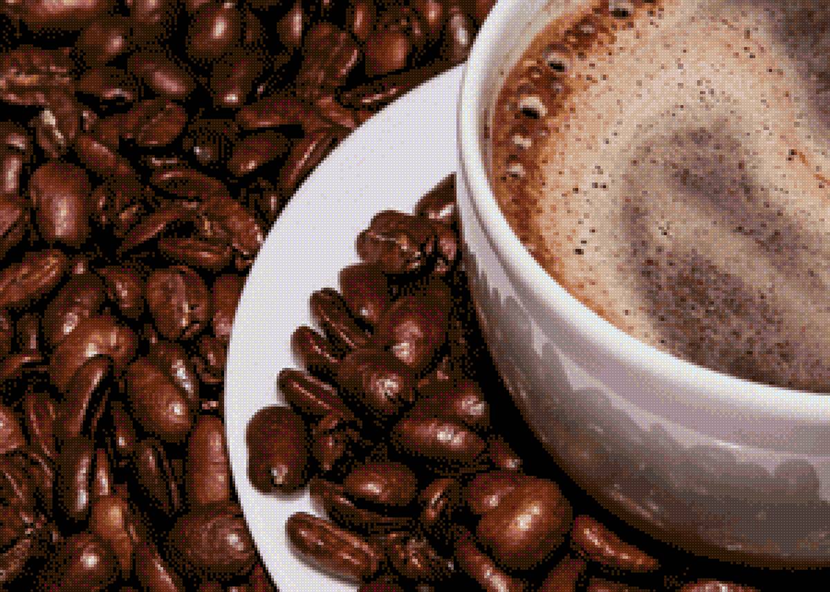 Кофе - натюрморт, чашка, кофе, зерна - предпросмотр