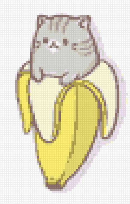 Котик в банане - кот, банан, котик - предпросмотр