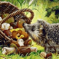 Схема вышивки «ежик»