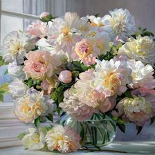 Схема вышивки «Пионы»