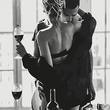 Схема вышивки «двое на кухне»