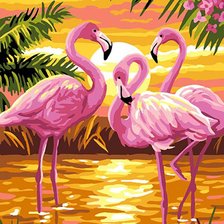 Схема вышивки «Розовый фламинго»