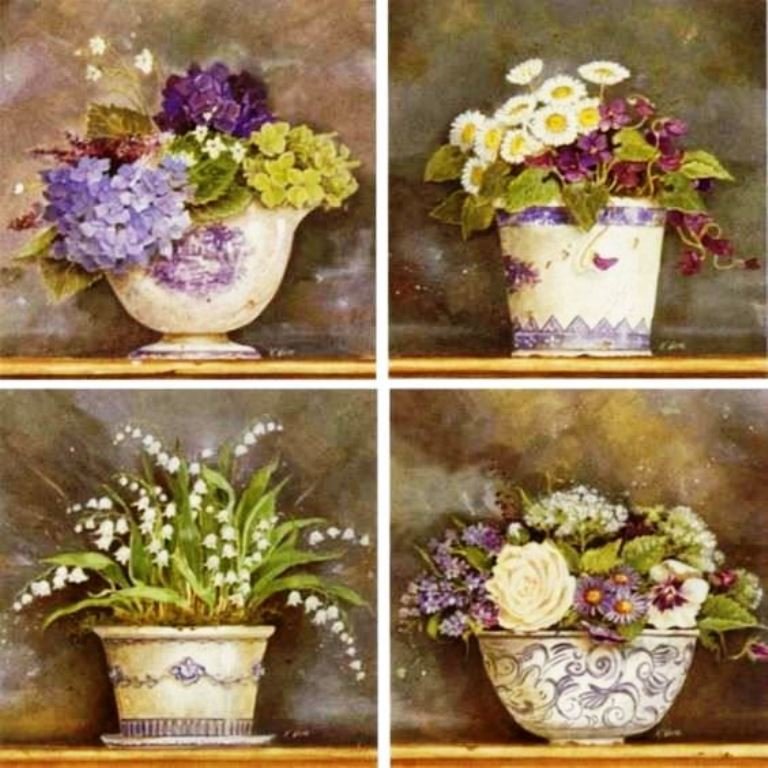 Горшки с цветами - цветы - оригинал