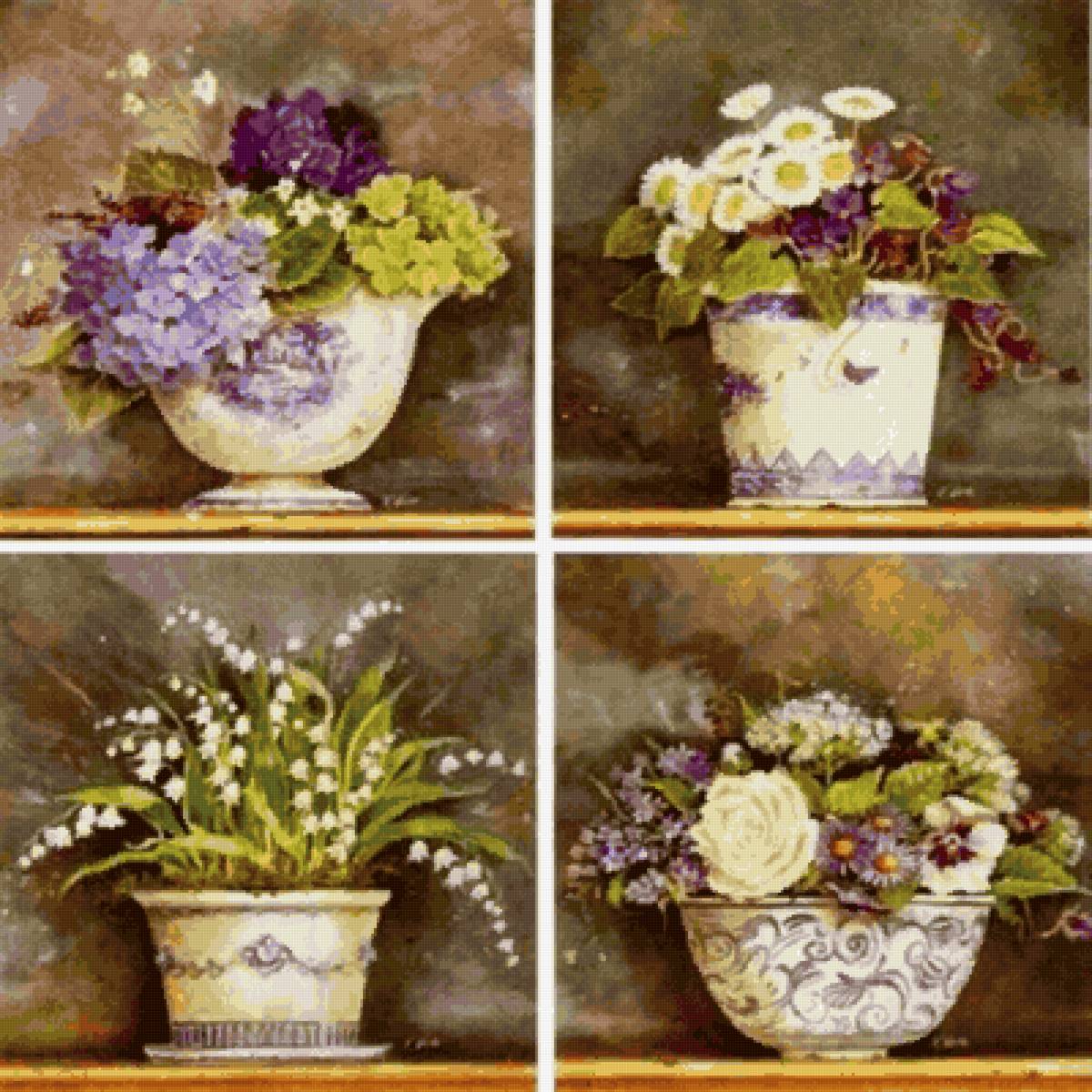 Горшки с цветами - цветы - предпросмотр