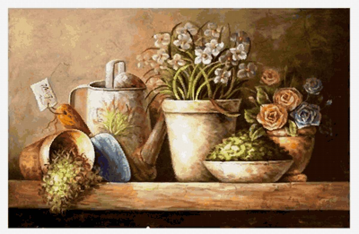 Натюрморт с цветами - натюрморт, цветы - предпросмотр