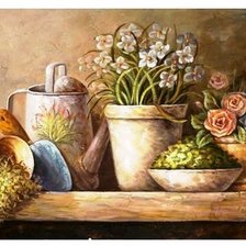 Схема вышивки «Натюрморт с цветами»