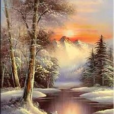 Схема вышивки «peisaj de iarna»