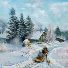 Схема вышивки «Зимний день»