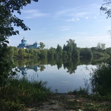 Схема вышивки «Церковь у реки»