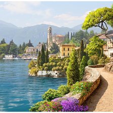 Схема вышивки «город у моря»