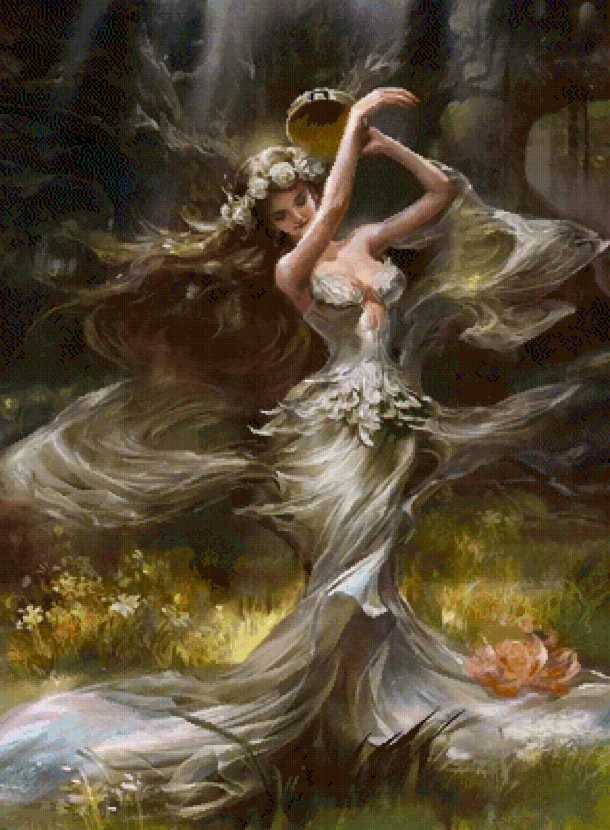 Лесной танец - девушка, лес, танец - предпросмотр