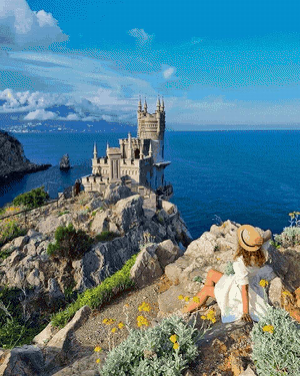 Ласточкино гнездо - лето; море;девушки; природа - предпросмотр