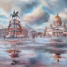 Схема вышивки «Вид на Исаакиевский собор с большого моста»