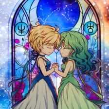 Схема вышивки «Мичиро  и Харука»