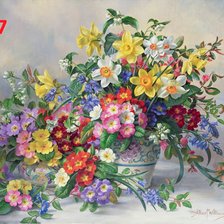 Схема вышивки «Первоцветы»