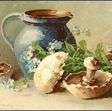 Схема вышивки «Катарина кляйн, натюрморт с шампиньонами»