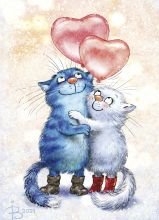 Схема вышивки «Синие коты»