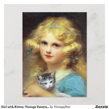 Схема вышивки «Девочка и кошка»