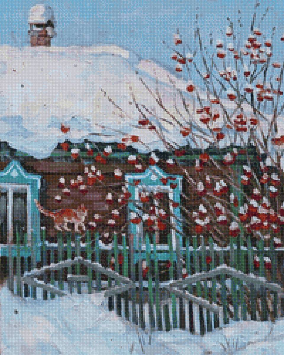 зима - зима, дом, снег - предпросмотр