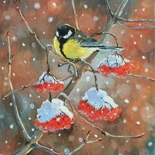 Схема вышивки «синица»