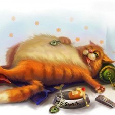 Схема вышивки «Кот ,обжора»